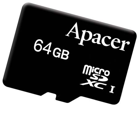 Якобы самая быстрая из 64ГБ SDXC карточек, производство - Apacer